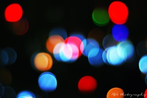 Christmas lights out of focus shot